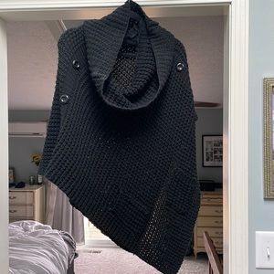 Cowl Neck Sweater Poncho